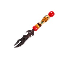 Нож шампурный с узором и деревянной ручкой «ШАР», роспись 2К, 2,5х45х150(300)мм 2К-329