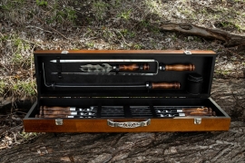Набор шашлычный в деревянном кейсе большой, НАШ №7, стандарт 2K-690